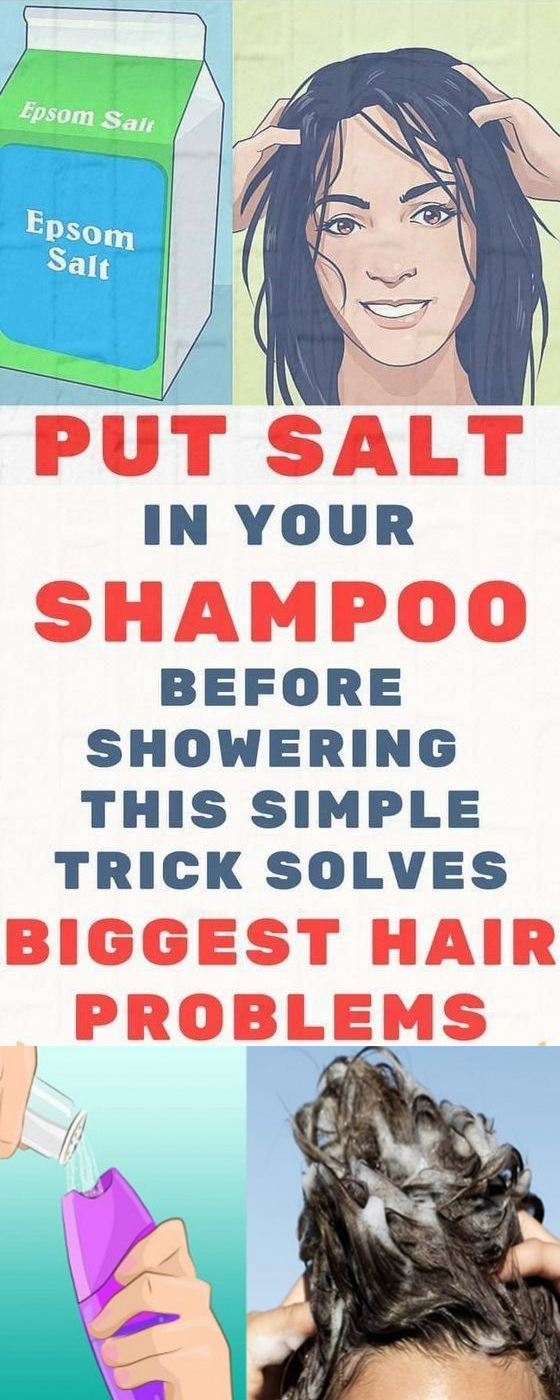 You are currently viewing PUT SALT IN YOUR SHAMPOO BEFORE SHOWERING. THIS SIMPLE TRICK SOLVES ONE OF THE BIGGEST HAIR PROBLEMS..