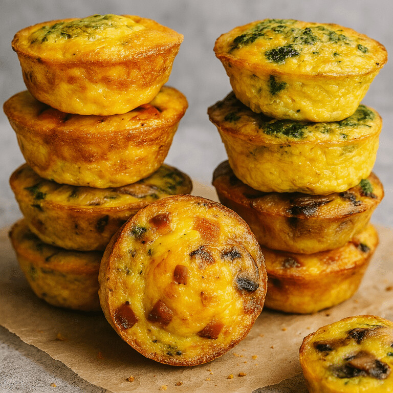 Savory Baked Egg Cups with Bacon, Mushroom & Spinach