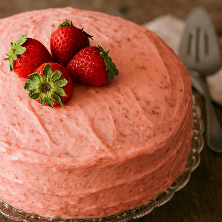 Pink Strawberry Sheet Cake Delight