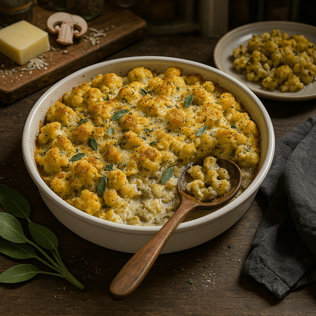 Read more about the article Creamy Keto Turkey & Mushroom Gratin