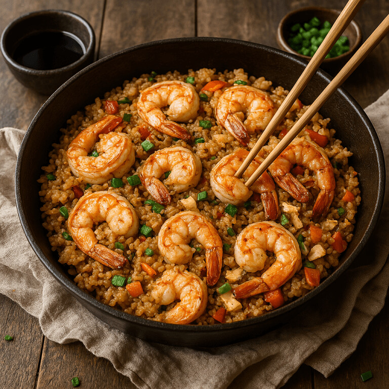 Speedy Shrimp & Broccoli Cauliflower Stir-Fry
