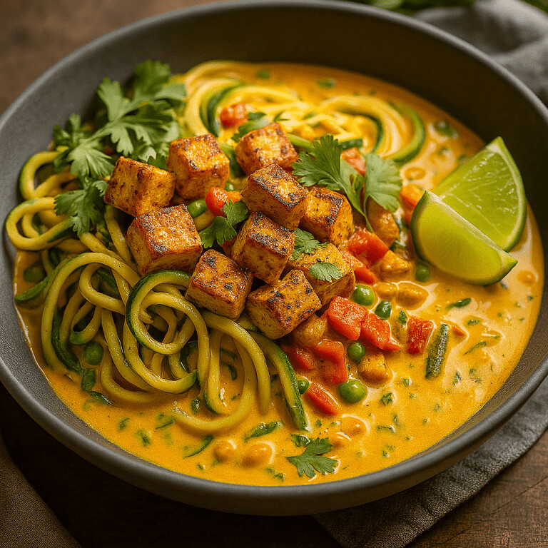 Thai Red Curry Tofu with Zucchini Noodles