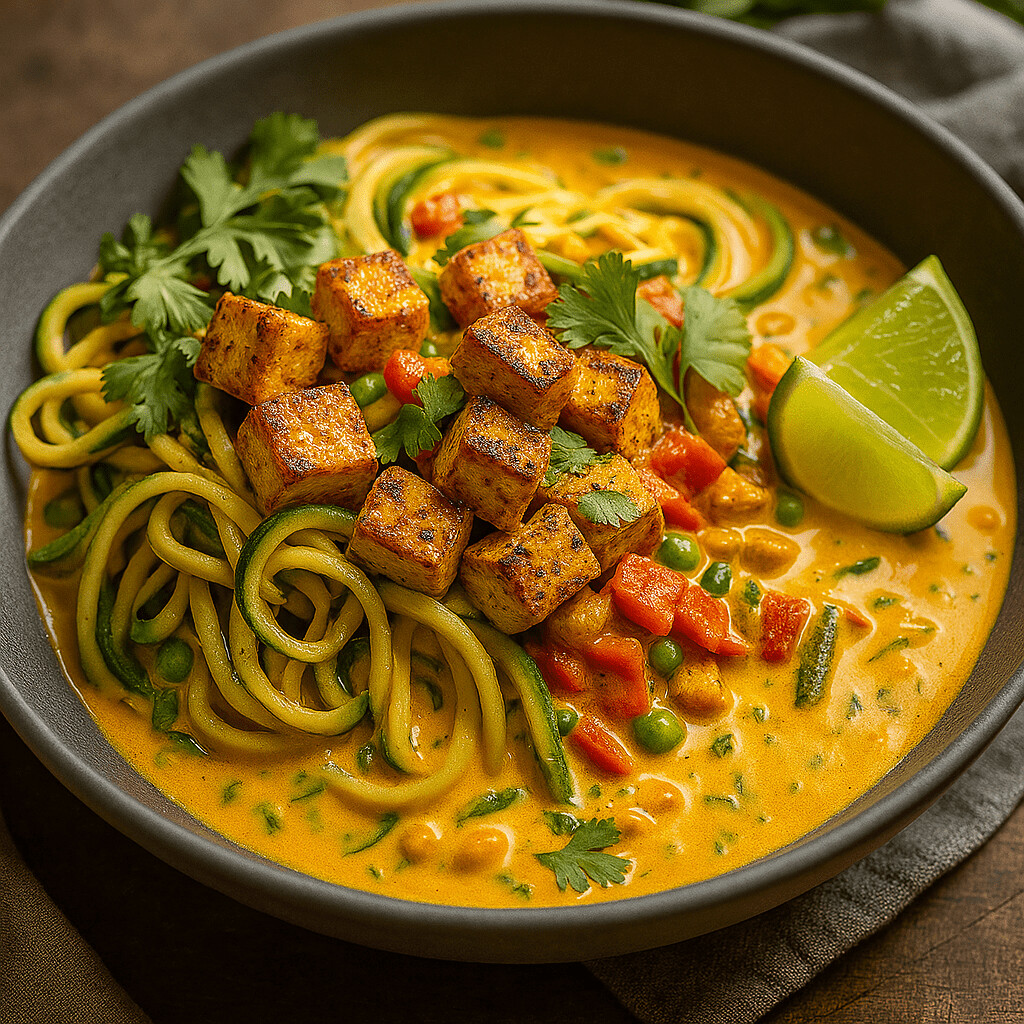 Read more about the article Thai Red Curry Tofu with Zucchini Noodles