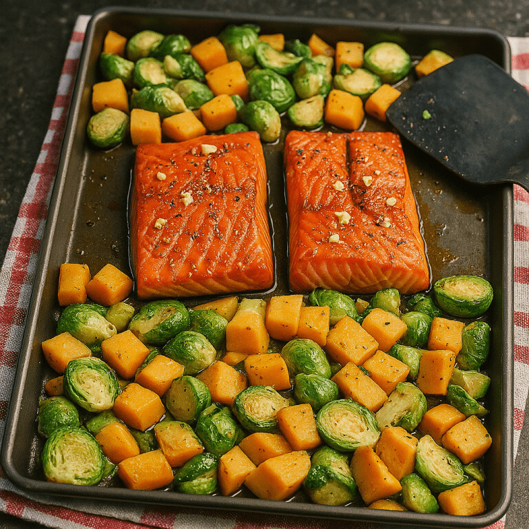 Honey-Ginger Salmon with Roasted Sweet Potato & Veggies