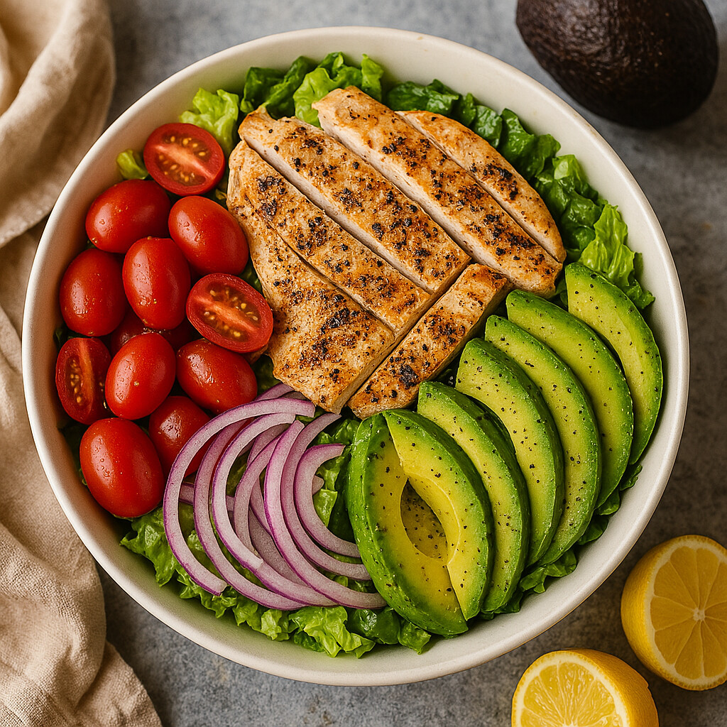 Read more about the article Sunshine Grilled Chicken & Avocado Salad