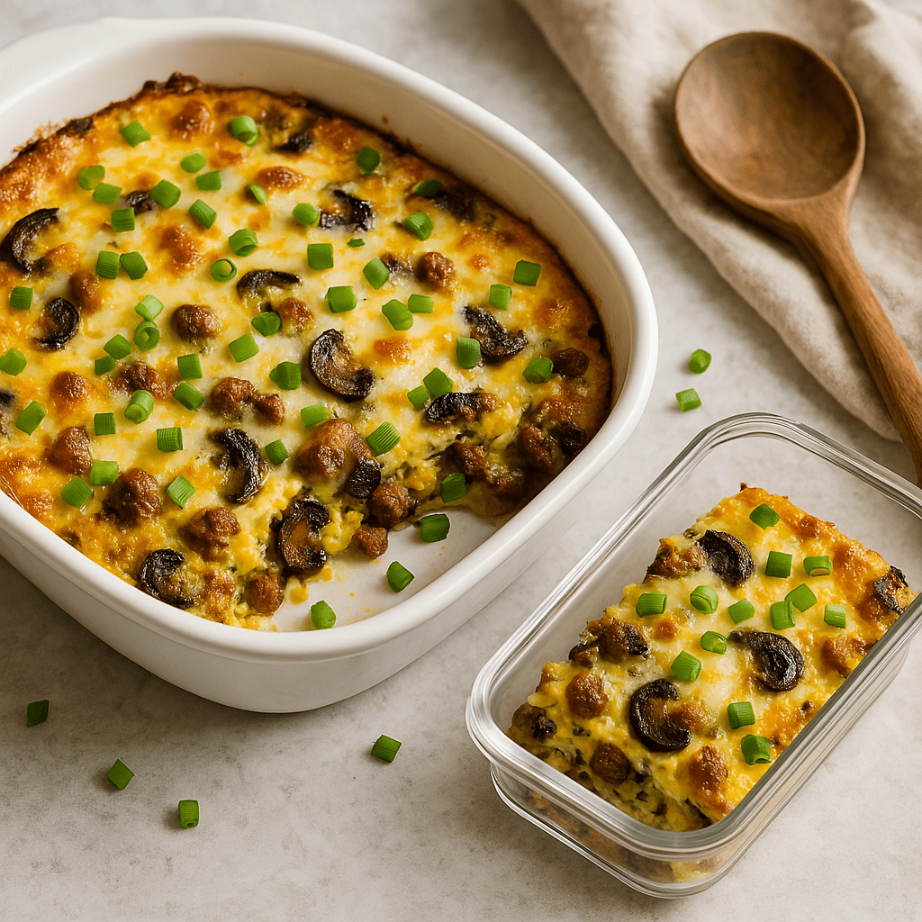 Read more about the article My Go-To Savory Sausage & Mushroom Casserole (That Happens to Be Low-Carb!)