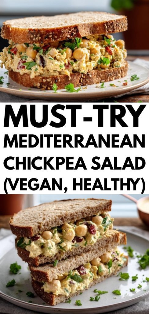 Mediterranean Chickpea Salad Sandwich